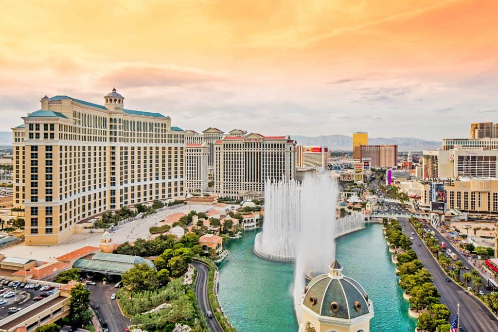 Bellagio Hotel and Casino Fountains in Las Vegas